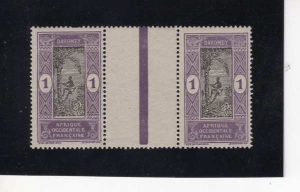 DAHOMEY(��ȣ��)-PAIRS-#42-1c-MAN CLIMBING OIL PALM(�⸧���ڳ����� ������ ����)-1913��