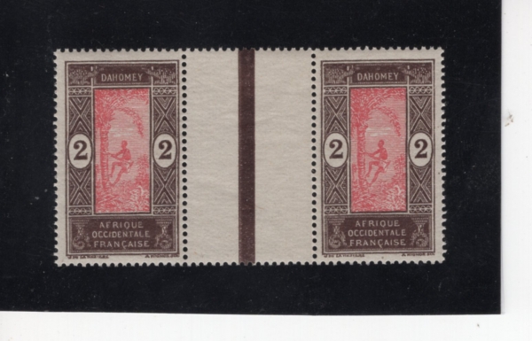 DAHOMEY(��ȣ��)-PAIRS-#43-2c-MAN CLIMBING OIL PALM(�⸧���ڳ����� ������ ����)-1913��