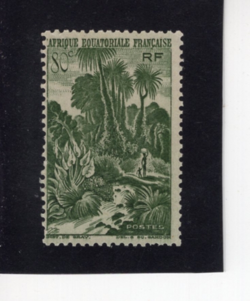 FRENCH EQUATORIAL AFRICA(�������� ���� ������ī)-#171-80c-JUNGLE SCENE(���� ���)-1946��