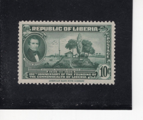 LIBERIA(���̺�����)-#279-10c-THOMAS BUCHANAN AND RESIDENCE AT BASSA COVE(�丶�� ��ĳ��, �ٻ� ���̿����� ����)-1940.7.29��