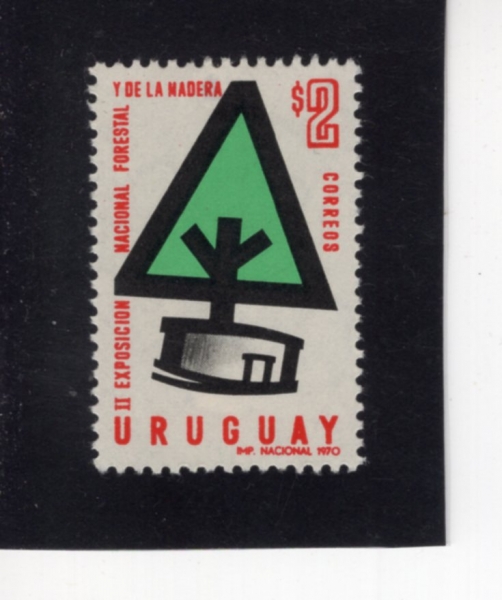 URUGUAY(������)-#776-2p-STYLIZED PINE(��Ÿ��ȭ�� �ҳ���)-1970.5.14��