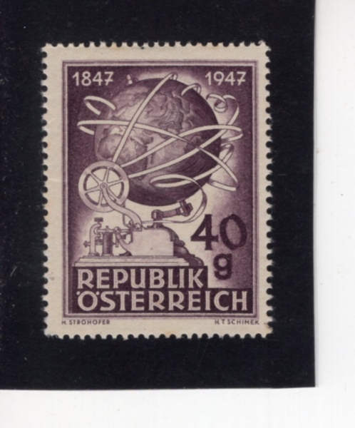 AUSTRIA(����Ʈ����)-#495-40g-SYMBOLS OF GLOBAL TELEGRAPHIC COMMUNICATION(�۷ι� ��������� ��¡)-1947.11.5��