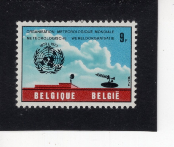 BELGIUM(���⿡)-#836-9fr-WMO EMBLEM, METEOROLOGICAL INSTITUTE, UKKEL(������ⱸ, �ո� ����� ������)-1973.3.24��
