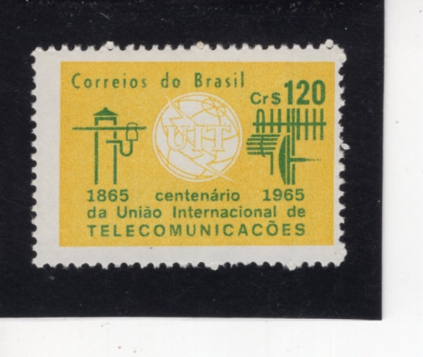 BRAZIL(�����)-#1001-120cr-ITU EMBLEM, OLD AND NEW COMMUNICATION EQUIPMENT(ITU ������, ��.�� ��� ���)-1965.5.21��
