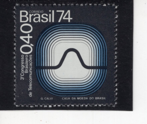 BRAZIL(�����)-#1353-40c-WAVE ON TELEVISION SCREEN(�ڷ����� ��ũ�� ���� �ĵ�)-1974.7.15��