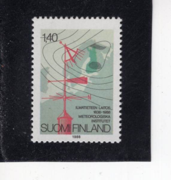 FINLAND(�ɶ���)-#767-1.40m-METEOROGICAL INSTITUTE, 150TH ANNIV.(�Ϻ� ��� ���� 150�ֳ�)-1988.3.14��