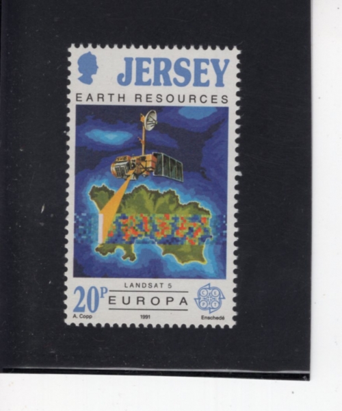 JERSEY(����)-#560-20p-LANDSAT, EARTH RESOURCES(����� ���α׷�)-1991.3.19��