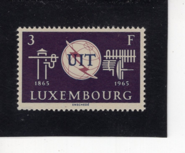 LUXEMBOURG(����θ�ũ)-#431-3fr-ITU EMBLEM, OLD AND NEW TELECOMMUNICATION EQUIPMENT(ITU ������, ��.�� ��� ���)-1965.5.17��