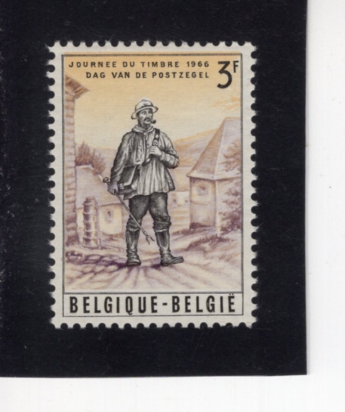 BELGIUM(���⿡)-#663-3fr-RURAL MAILMAN, 19TH CENTURY(19���� ���� ������޺�)-1966.4.17��