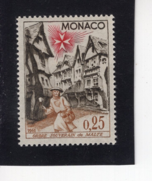 MONACO(����)-#481-25c-MEDIEVAL TOWN AND LEPER(�߼� ����, ���� ȯ��)-1961.6.3��