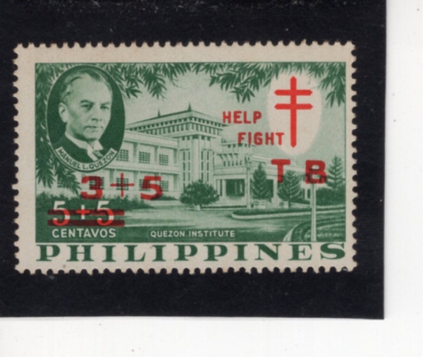 PHILIPPINES(�ʸ���)-#B12-3+5c-QUEZON INSTITUTE(�ɼ� ������)-1959��