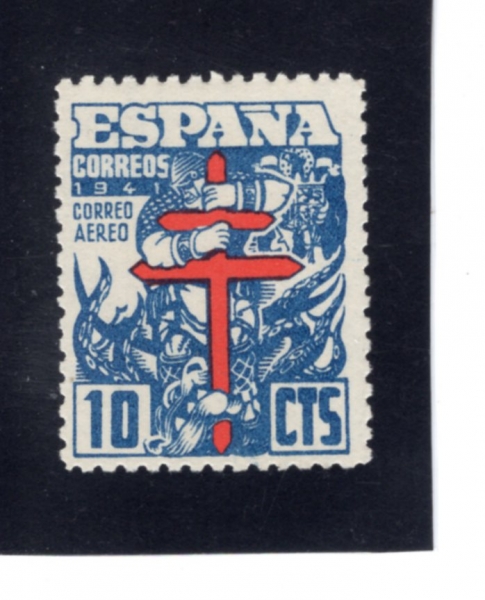 SPAIN(������)-#RAC2-10c-TUBERCULOSOS AND CROSS OF LORRAINE(���� ��ġ, �η� ���ڰ�)-1941.12.23��