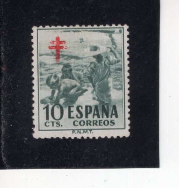 SPAIN(������)-#RA33-10c-CHILDREN AT SEASHORE(�غ��� ���̵�)-1951.10.1��