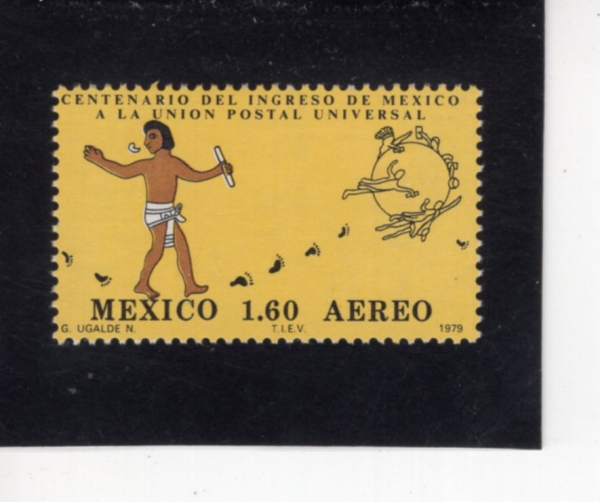 MEXICO(�߽���)-#C611-1.60p-MESSENGER AND UPU EMBLEM(�޽���, ������ ������)-1979.7.27��