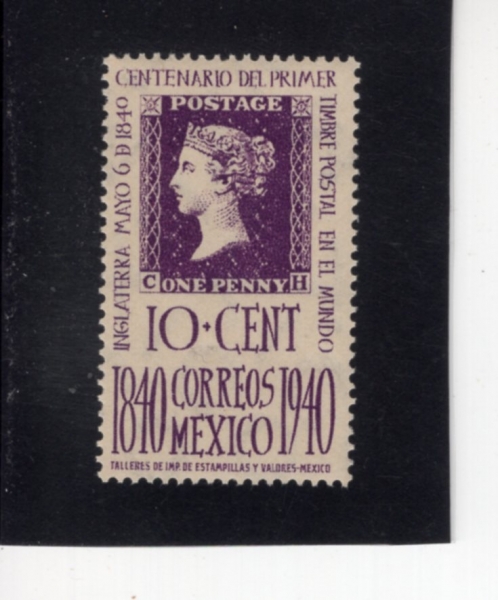 MEXICO(�߽���)-#755-10c-\"PENNY BLACK\" OF 1840(��� ����)-1940.5��