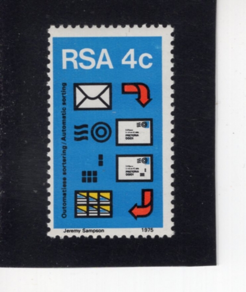 SOUTH AFRICA(��������ī��ȭ��)-#448-4c-AUTOMATIC LETTER SORTING(���� �з� ���, ���� �� ���� �ڵ�ȭ �ý���)-1975.9.11��