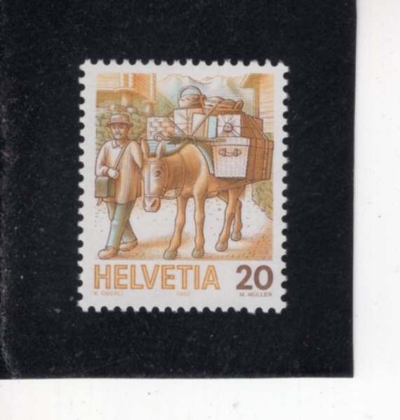 SWITZERLAND(������)-#781-20c-MULE POST(�� ��� ����)-1987.3.10��