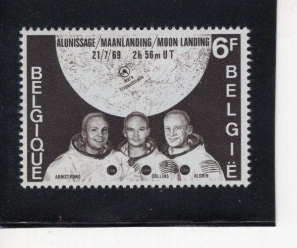 BELGIUM(���⿡)-#726-6fr-ARMSTRONG, COLLINS, ALDRIN AND MAP SHOWING TRANQUALLITY BASE(�Ͻ�Ʈ��, �ݸ���, �õ帰, Ʈ������Ƽ ���̽� ����)-1969.9.20��