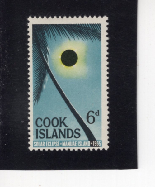 COOK ISLANDS(�� ����)-#159-6p-SOLAR ECLIPSE AND PALM TREE(�Ͻ�, ���ڼ�)-1965.3.31��